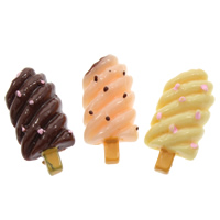 Food Resin Cabochon, Ice Cream, flat back, more colors for choice, 10x21x5mm, 100PCs/Bag, Sold By Bag
