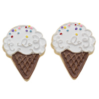 Food Resin Cabochon Ice Cream flat back coffee color Sold By Bag