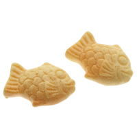 Essen Harz Cabochon, Fisch, flache Rückseite, gelb, 20x14x6.50mm, 100PCs/Tasche, verkauft von Tasche