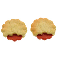 Food Resin Cabochon, Biscuit, flat back, yellow, 22x21x6mm, 100PCs/Bag, Sold By Bag