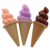 Alimentation Résine Cabochon, crème glacée, plus de couleurs à choisir, 11x30mm, 100PC/sac, Vendu par sac