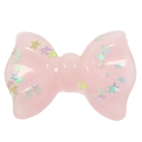 Fashion Resin Cabochons Bowknot flat back pink Sold By Bag