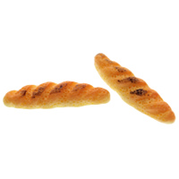 Food Resin Cabochon, Bread, flat back, yellow, 26x7x5mm, 100PCs/Bag, Sold By Bag