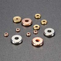 Brass Spacer Beads Flat Round plated nickel lead & cadmium free Sold By Bag