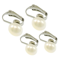 Freshwater Pearl Earrings, Stainless Steel, with Freshwater Pearl, plated, natural & different size for choice, more colors for choice, Sold By Pair