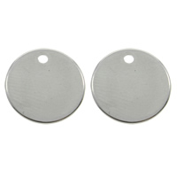 Stainless Steel Pendants, Flat Round, original color, 12x1mm, Hole:Approx 1mm, 200PCs/Bag, Sold By Bag