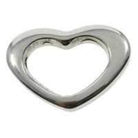 vinculação de anel de aço inoxidável, Coração, cor original, 14x10mm, Buraco:Aprox 9x5.8mm, 200PCs/Bag, vendido por Bag