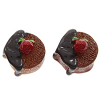 Food Resin Cabochon Cake flat back coffee color Sold By Bag