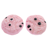 Food Resin Cabochon, Biscuit, flat back, pink, 20x22x5mm, 100PCs/Bag, Sold By Bag