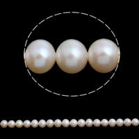 Perlas Patata Freshwater, Perlas cultivadas de agua dulce, natural, Blanco, grado AAAA, 7-8mm, agujero:aproximado 0.8mm, Vendido para aproximado 15.5 Inch Sarta