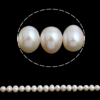 Perles nacres pommes de terre de culture d'eau douce, perle d'eau douce cultivée, pomme de terre, naturel, blanc, 8-9mm, Trou:Environ 0.8mm, Vendu par Environ 15.5 pouce brin