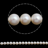 Perles nacres pommes de terre de culture d'eau douce, perle d'eau douce cultivée, pomme de terre, naturel, blanc, grade AAA, 9-10mm, Trou:Environ 0.8mm, Vendu par Environ 15.5 pouce brin
