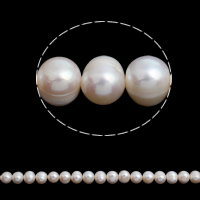 Perlas Patata Freshwater, Perlas cultivadas de agua dulce, natural, Blanco, 9-10mm, agujero:aproximado 0.8mm, Vendido para aproximado 15.5 Inch Sarta
