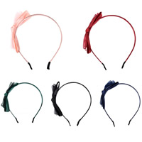 Hair Bands, Gauze, with Satin Ribbon & Grosgrain Ribbon, Bowknot, more colors for choice, 50mm, 10PCs/Lot, Sold By Lot