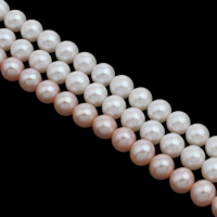 Perlas Redondas Freshwater, Perlas cultivadas de agua dulce, Esférico, natural, más colores para la opción, 8-9mm, agujero:aproximado 0.8mm, Vendido para aproximado 15.5 Inch Sarta
