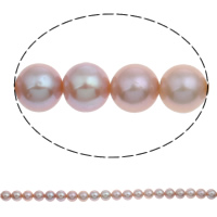 Runde ferskvandskulturperle Beads, Ferskvandsperle, naturlig, lilla, 8-9mm, Hole:Ca. 0.8mm, Solgt Per Ca. 15.5 inch Strand