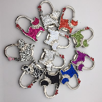 Foldable Handbag Bag Purse Table Hanger , Tibetan Style, Cat, platinum color plated, different designs for choice & enamel & with rhinestone & colorful powder, nickel, lead & cadmium free, 70x50x10mm, 3PC/Lot, Sold By Lot