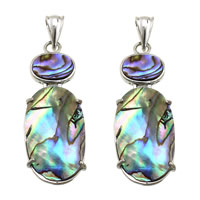 Natural Abalone Shell Pendants Brass with Abalone Shell platinum color plated nickel lead & cadmium free Approx Sold By Lot