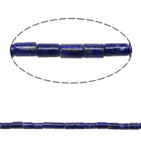Natural Lapis Lazuli Beads, Column, 5.5-7x4-4.5mm, Hole:Approx 0.5mm, Length:Approx 15.5 Inch, 2Strands/Lot, Approx 61PCs/Strand, Sold By Lot