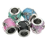 Zinc Alloy European Beads Drum antique silver color plated without troll & enamel nickel lead & cadmium free Approx 5mm Sold By Lot