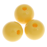 Opaque Acrylic Beads, Round, solid color, yellow, 8mm, Hole:Approx 1mm, Approx 1600PCs/Bag, Sold By Bag