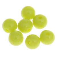 Solid Color Akryl perler, Runde, forskellig størrelse for valg & ensfarvet, gul, Hole:Ca. 1mm, Solgt af Bag