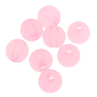 Transparent akryl perler, Runde, gennemskinnelige, lyserød, 6mm, Hole:Ca. 1mm, Ca. 5000pc'er/Bag, Solgt af Bag