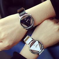 Damen Armbanduhr, Zinklegierung, mit PU Leder, plattiert, einstellbar, keine, frei von Nickel, Blei & Kadmium, 40mm, 20mm, Länge:ca. 9 ZollInch, verkauft von PC