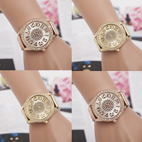 Women Wrist Watch, Tibetan Style, with Glass, plated, with rhinestone, more colors for choice, nickel, lead & cadmium free, 45mm, 20mm, Length:Approx 9.4 Inch, Sold By PC