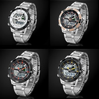 Men Wrist Watch Stainless Steel with Glass for man nickel lead & cadmium free 21mm Length Approx 11.4 Inch Sold By Lot