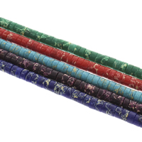 Mosaik Türkis Perle, Scheibe, verschiedene Größen vorhanden, keine, Bohrung:ca. 1mm, Länge:ca. 15 ZollInch, 10SträngeStrang/Tasche, verkauft von Tasche