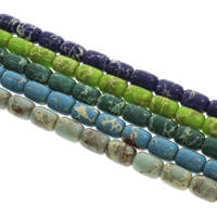 Mosaik Türkis Perle, Zylinder, verschiedene Größen vorhanden, keine, Bohrung:ca. 1mm, Länge:ca. 15.5 ZollInch, verkauft von Tasche