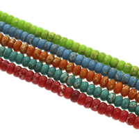 Mosaik Türkis Perle, Rondell, keine, 8x5mm, Bohrung:ca. 1mm, Länge ca. 15 ZollInch, 10SträngeStrang/Tasche, ca. 80PCs/Strang, verkauft von Tasche