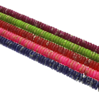 Mosaik Türkis Perle, flache Runde, verschiedene Größen vorhanden, keine, Bohrung:ca. 1mm, verkauft per ca. 15 ZollInch Strang