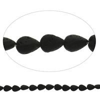Natürliche Lava Perlen, Tropfen, 10x13x5mm, Bohrung:ca. 1mm, Länge ca. 13.5 ZollInch, 10SträngeStrang/Tasche, ca. 28PCs/Strang, verkauft von Tasche
