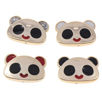 Akryl kostým příslušenství, Panda, barva pozlacený, smalt & barevný prášek, smíšené barvy, 30x20x7mm, Otvor:Cca 2mm, 100PC/Bag, Prodáno By Bag