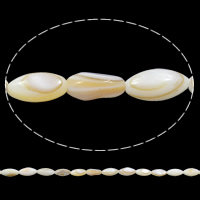 天然白いシェル・ビーズ, 白い貝, 卵形, 5x11mm, 穴:約 1mm, 長さ 約 14.5 インチ, 10ストランド/バッグ, 約 35パソコン/ストランド, 売り手 バッグ