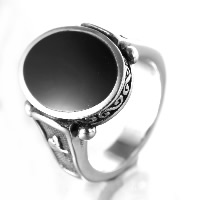 Titantium Steel finger ring, Titan Stål, olika storlek för val & emalj & svärta, 5PC/Lot, Säljs av Lot