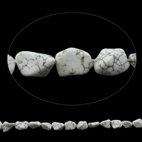 Turquoise Beads, Nuggets, white, 12-28mm, Hole:Approx 1mm, Approx 26PCs/Strand, Sold Per Approx 15 Inch Strand