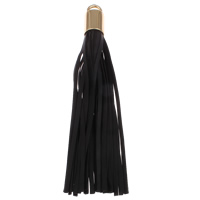 Velveteen Tassel, with Tibetan Style, black, 17x165mm, Hole:Approx 8mm, Sold By PC