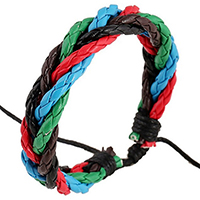 Koskind Bracelet, med Vokset Cotton Cord, flettet armbånd & justerbar, 15mm, Længde Ca. 6.6 inch, 50Strands/Lot, Solgt af Lot