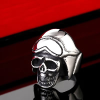 Stainless Steel Finger Ring for Men, 316L Stainless Steel, Skull, different size for choice & blacken, Sold By PC