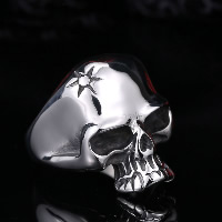 Stainless Steel Finger Ring for Men, 316L Stainless Steel, Skull, different size for choice & blacken, Sold By PC