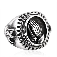 Stainless Steel Finger Ring for Men 316L Stainless Steel & blacken Sold By PC