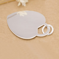 925 Sterling Silver Pendant, Heart, platinum plated, different size for choice, Hole:Approx 4.5mm, 2PCs/Lot, Sold By Lot