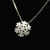 925 Sterling Silver, Snowflake, platinum plated, Christmas jewelry & brushed, 9mm, Hole:Approx 3mm, 8PCs/Lot, Sold By Lot