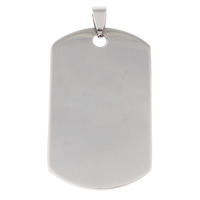 Stainless Steel Tag Charm, Rectangle, different size for choice, original color, Sold By PC