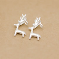 925 Sterling Silver, Deer, Christmas jewelry & stardust, 21x13mm, Hole:Approx 3mm, 3PCs/Lot, Sold By Lot