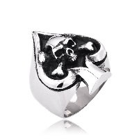 Stainless Steel Finger Ring for Men 316L Stainless Steel Skull & blacken Sold By Lot