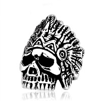 Stainless Steel Finger Ring for Men, 316L Stainless Steel, Skull, different size for choice & blacken, 5PCs/Lot, Sold By Lot